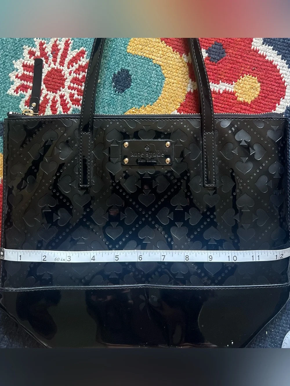 Kate Spade Black Patent Leather Tote Bag